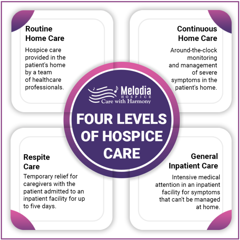 Infographic explains the four levels of hospice care.