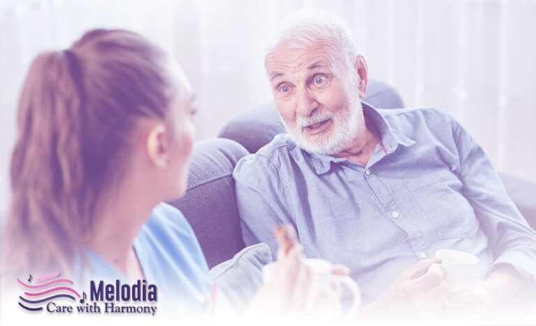 A young nurse is providing hospice care to an elderly patient at home.